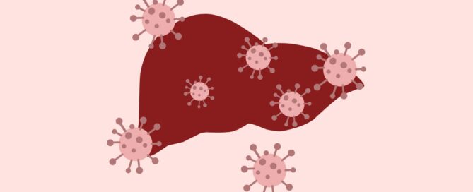 Hígado rodeado de virus hepatitis