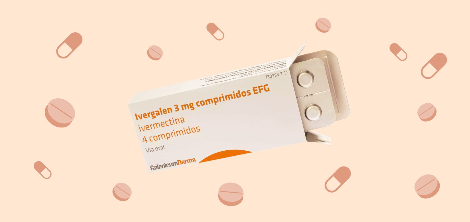 Caja de comprimidos vía oral de Ivermectina
