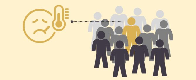 Una persona de una población con enfermedad, para ilustrar la carga de la enfermedad en la población (morbilidad)